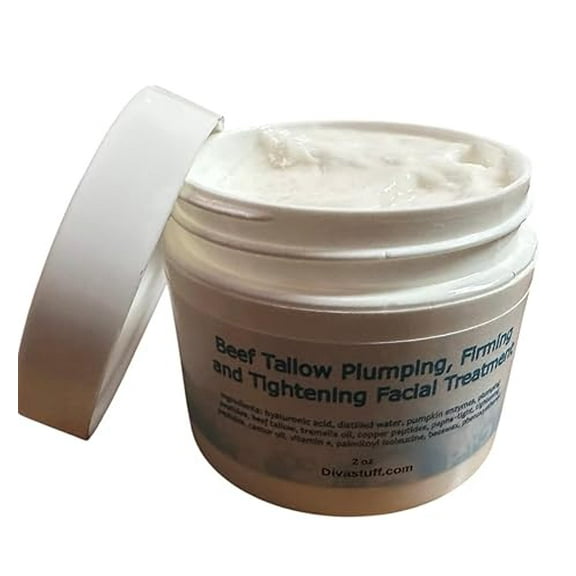 Diva Stuff New Size Beef Tallow Plumping, Firming and Tightening Facial Treatment, 2 oz, With Hyaluronic Acid