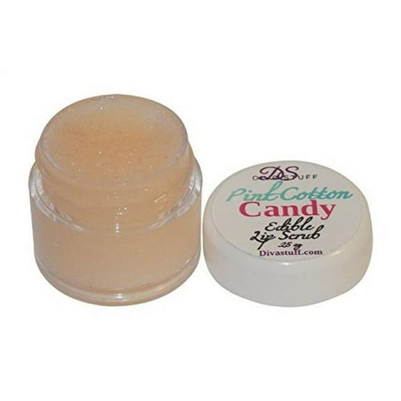Diva Stuff Pink Cotton Candy Edible Lip Scrub - Moisturizes with a Great Taste - Made in the USA with Safe Ingredients - .25 fl. oz.