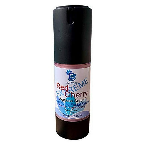 Diva Stuff Red Cherry EXTREME Ageless Non Pore Clogging Facial Serum with Rosehip Oil, Cucumber, and Cherry Extract, 1oz (Made in the USA)