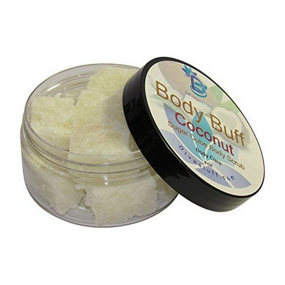 Diva Stuff Sugar Scrub, Exfoliates and Hydrates Skin,Pairs With Our Crepey Skin Cream By Diva Stuff, 8 Oz (Coconut)