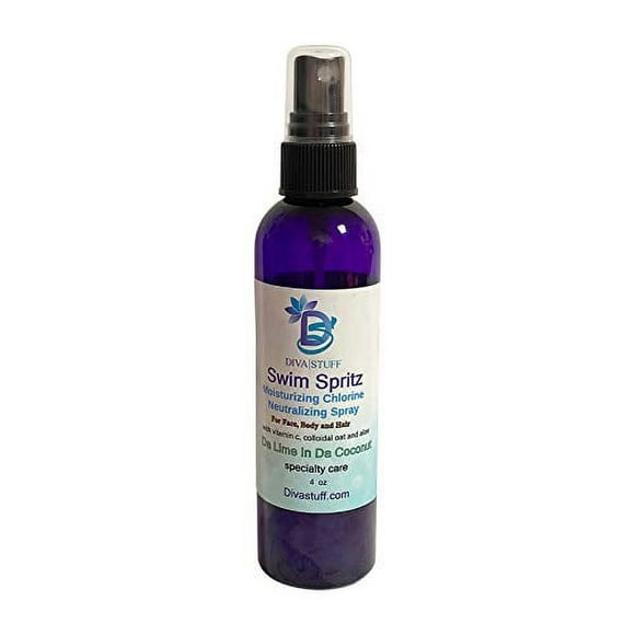 Diva Stuff Swim Spritz, Chlorine Neutralizing , Deodorizing and Moisturizing Mist For Body, Face And Hair, 4oz , Da Lime In Da Coconut Scent
