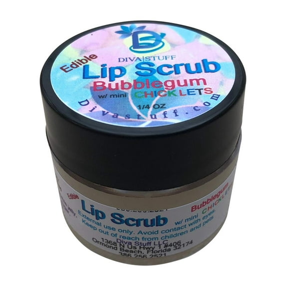 Diva Stuff Ultra Hydrating Lip Scrub for Soft Lips, Gentle Exfoliation, Moisturizer & Conditioner, Bubblegum – ¼ oz (Made in the USA)