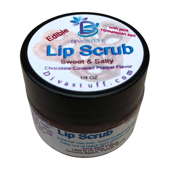 Diva Stuff Ultra Hydrating Lip Scrub for Soft Lips, Gentle Exfoliation, Moisturizer & Conditioner, Chocolate Covered Pretzel – ¼ oz (Made in the USA)