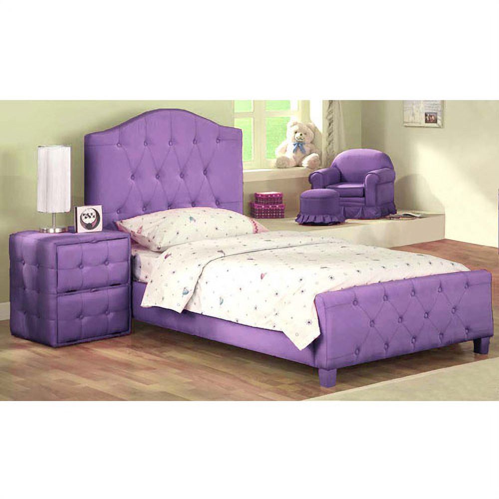 Diva Upholstered Twin Bed Rail, Purple ( - image 1 of 1