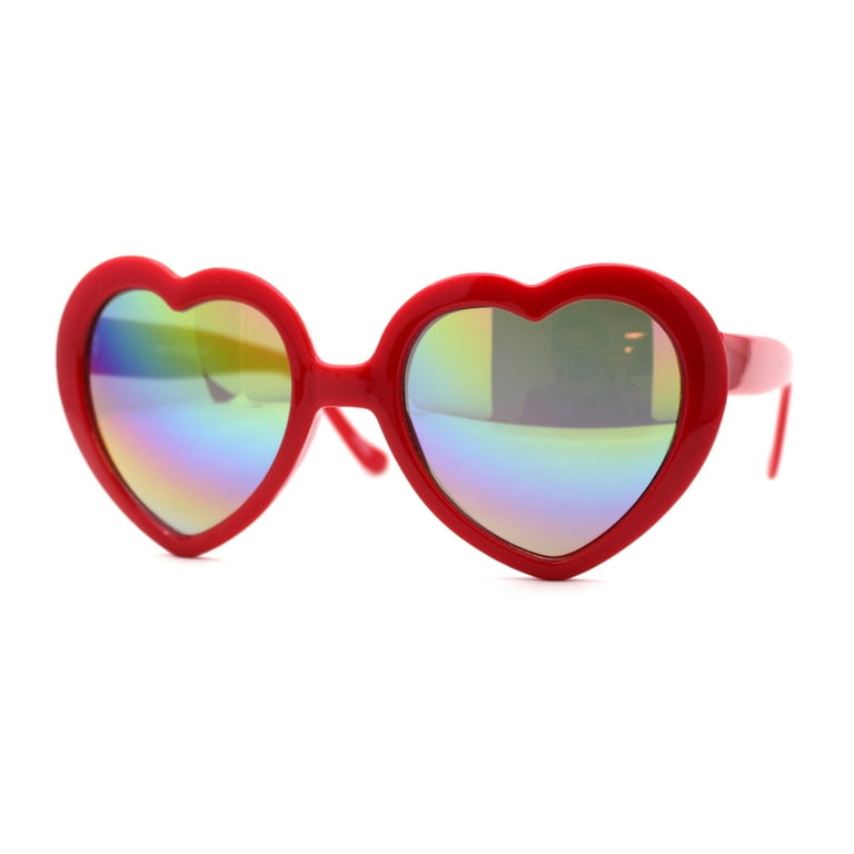 Mirrored heart shaped sunglasses store