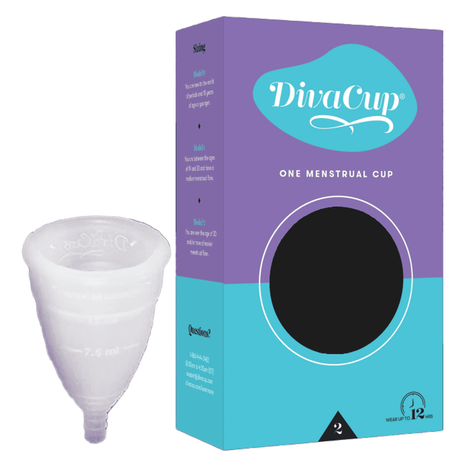 DivaCup Menstrual Cup Model 2 Feminine Hygiene Leakproof Cup Reusable 1 Piece