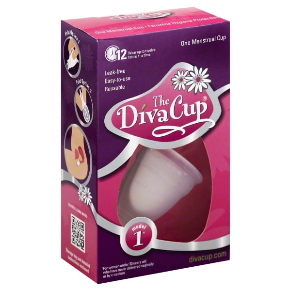 DivaCup Model 1- BPA-Free Reusable Menstrual Cup - Leak-Free Feminine Hygiene - Tampon and Pad Alternative - Up To 12 Hours Of Protection