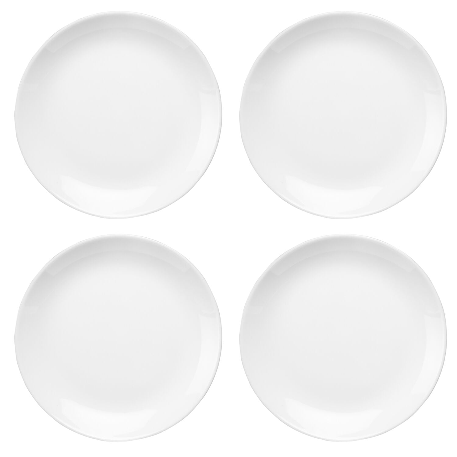 Divali White Glass Dinner Plates Set of 4