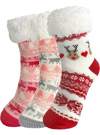 Christmas Fuzzy Cozy Socks for Women Fluffy Plush Warm Fun