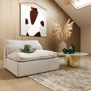 Divani Casa Garman Modern Fabric Upholstered Armless Seater in Light Gray