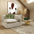 thumbnail image 1 of Divani Casa Garman Polyester Fabric Upholstered Corner Chair in Light Gray, 1 of 2