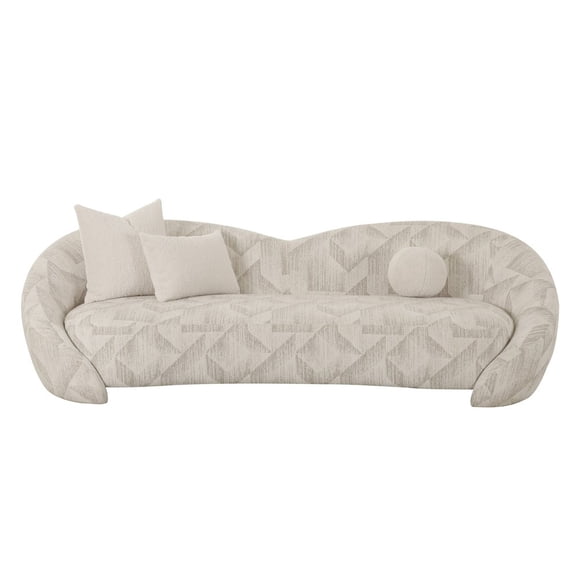 Divani Casa Gentle - Modern Beige Pattern Fabric Sofa