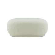 Divani Casa Kael - Contemporary White Sherpa Ottoman