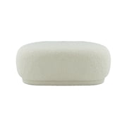 Divani Casa Kael - Contemporary White Sherpa Ottoman