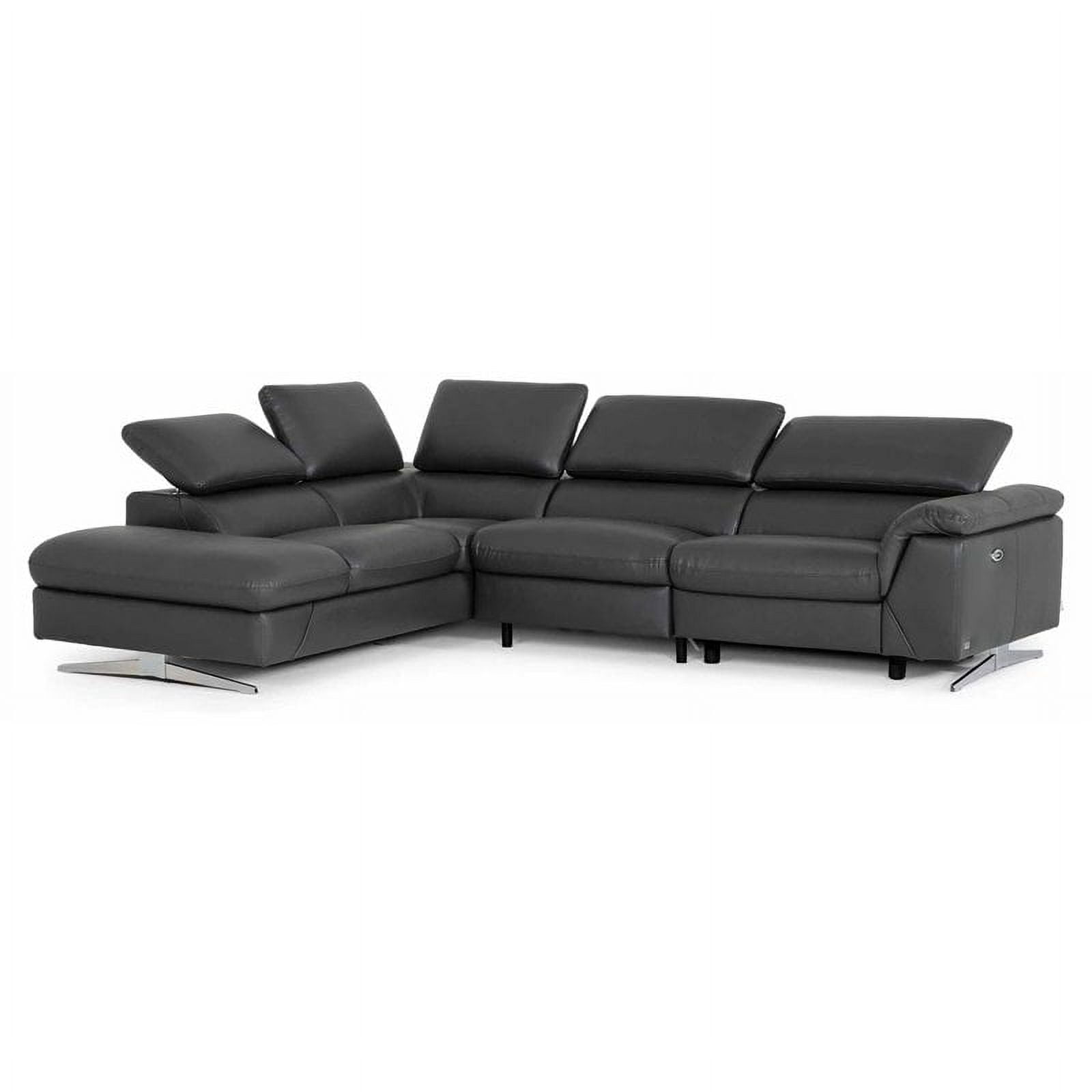 Divani Casa Maine Eco Leather Left Facing Sectional Sofa w/ Recliner in