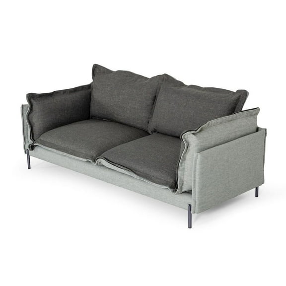 Divani Casa Mars Modern Fabric & Metal Upholstered Sofa in Dark Gray