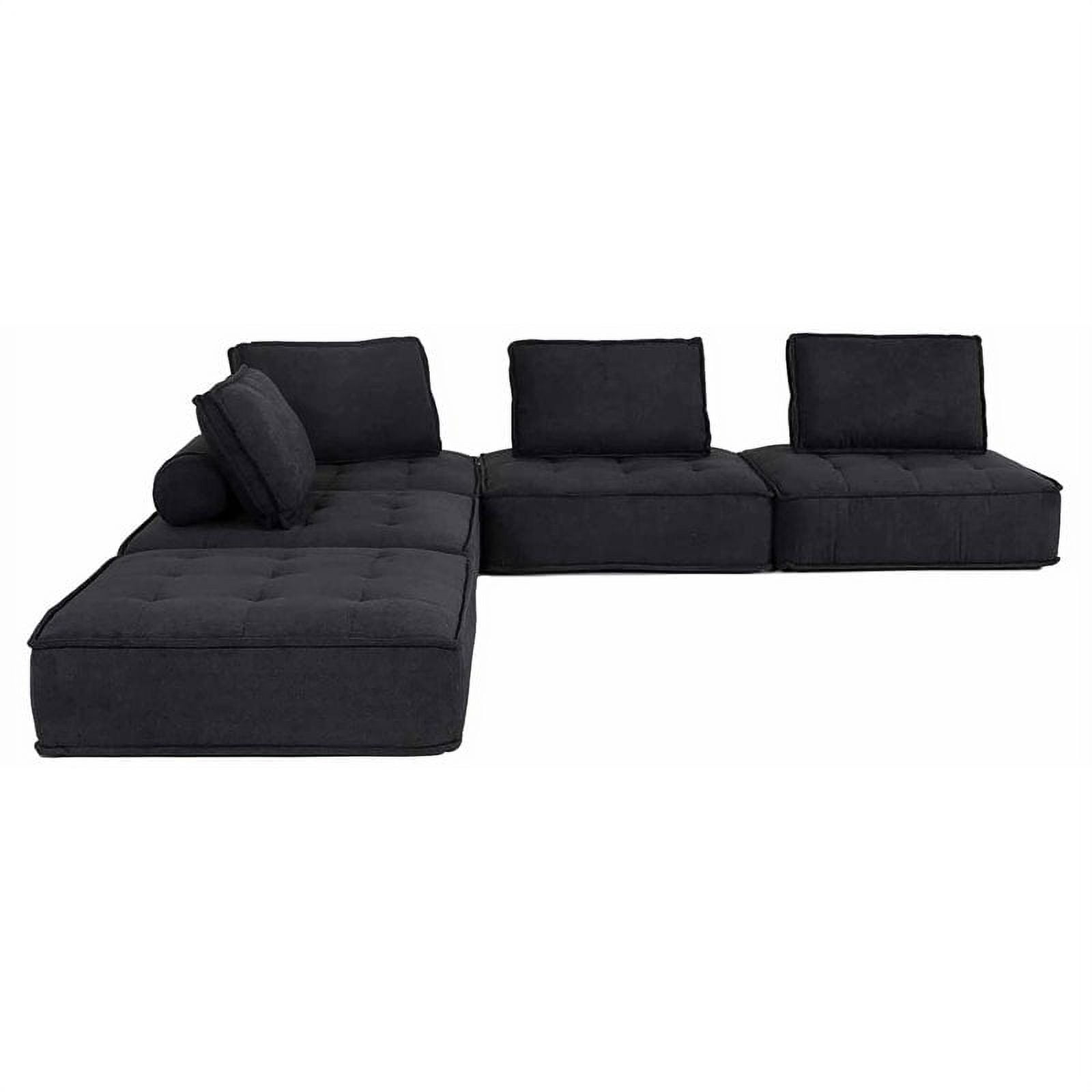 Divani Casa Nolden 5Piece Modern Fabric Modular Sectional Sofa in