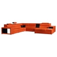 thumbnail image 1 of Divani Casa Polaris Contemporary Bonded Leather Sectional Sofa w/ Light - Orange, 1 of 5
