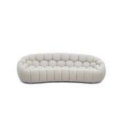Divani Casa Yolonda - Modern Curved Beige Fabric Sofa