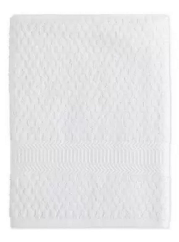 Divatex Cotton Textured Quick-Dry Bath Towel, White, 27x52