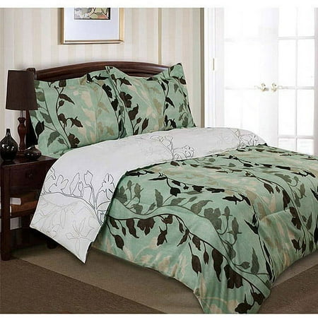 Divatex Home Fashions Printed Grace Bedding Duvet Cover and Sham Mini Set