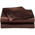 thumbnail image 1 of Divatex Home Fashions Royal Opulance Satin Queen Sheet Set, Chocolate, 1 of 1