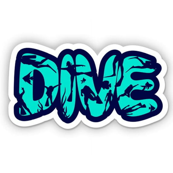 Dive - 5" Vinyl Sticker - For Car Laptop I-Pad - Waterproof Decal