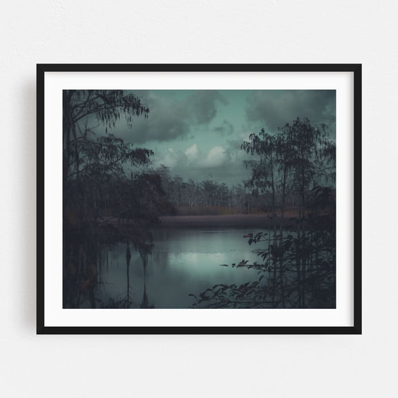 Dive Deep Breathe Slow - West Palm Beach Florida Photography Moody Mystical Landscape Forest Nature Wilderness Black Framed Wall Art Print 18 x 24 inches