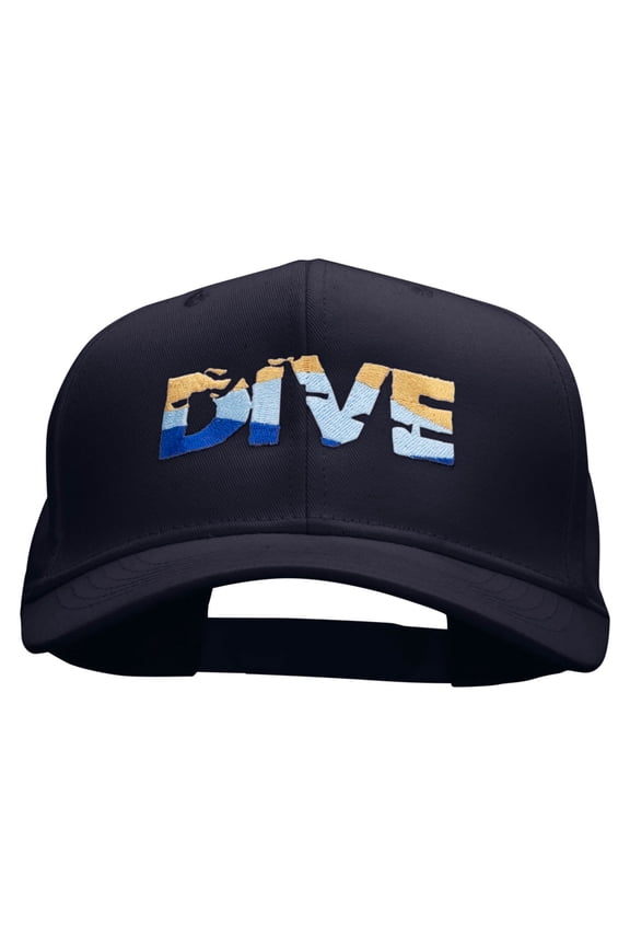 Dive Embroidered Unstructured Cotton Twill Washed Cap - Navy OSFM