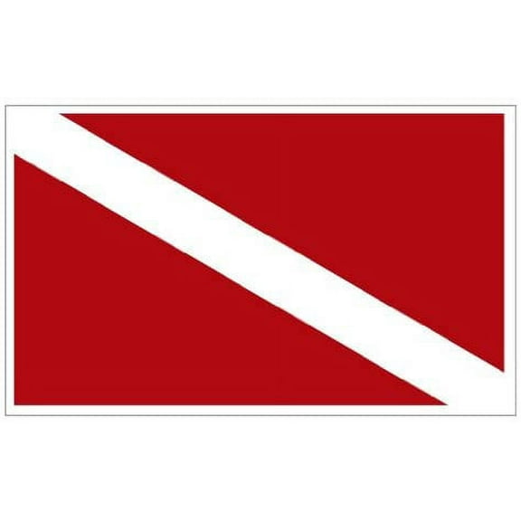 Dive Flag Decal Sticker - Size:3.0 x 4.9 inches - Color:Red