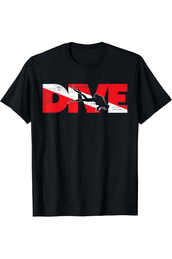 Dive Flag Diver Down Aquaholic Scuba Diving Ocean Life T Shirt