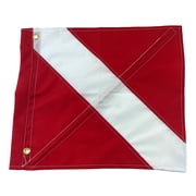 Dive Flag for Scuba Diving Spearfishing Use with Float, Buoy, Pole Diver Down 14 x 16 in Removable Stiffening Pole Support Rod Easy to Use