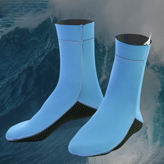 Dive Socks, Gaqring Heavy Duty Waterproof Snorkeling Socks, Reinforced Sole Quick Dry Non-Slip Neoprene Swimming Beach Footwear for Men Women, Blue