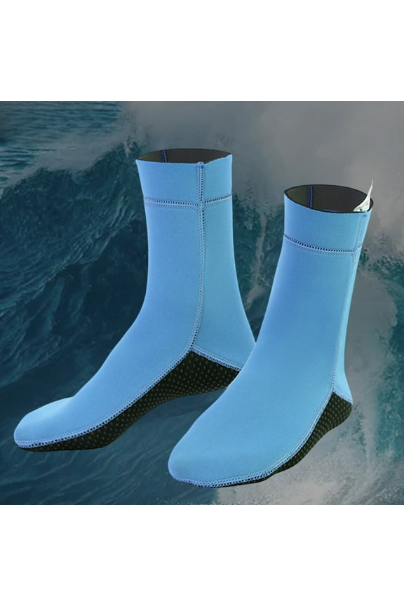 Dive Socks, Snorkeling Socks, Waterproof Footwear for Swimming Beach Activities, Reinforced Sole, Unisex Cloth Socks, 2 Pack