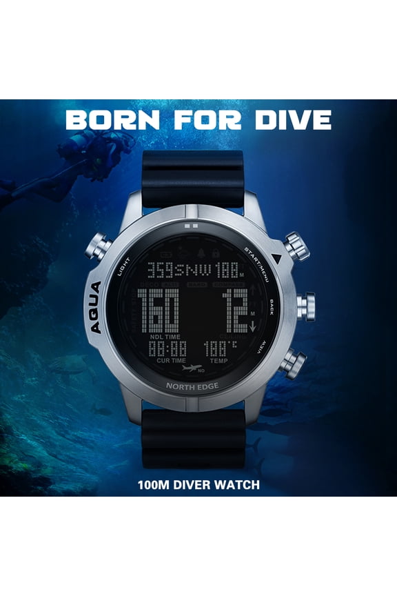 Dive Watch for Men - Digital Dive Computer Watch with Compass Altimeter Barometer - Essential Gear for Divers