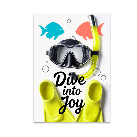 Dive into Joy Snorkeling Wall Art - Tropical Decor Enthusiast - 13x19 Poster Print