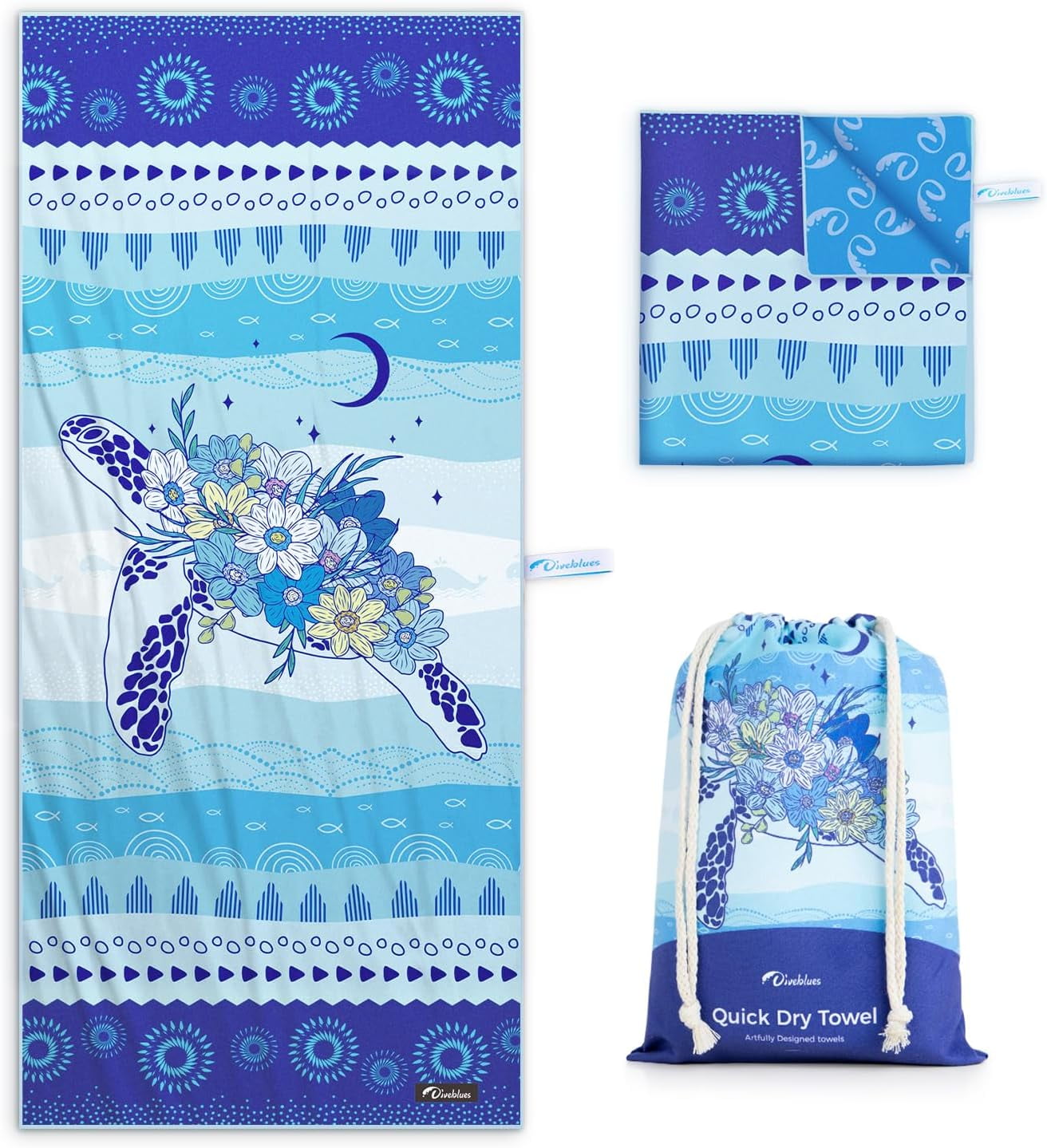 Diveblues Microfiber Beach Towel, Extra Large 79" x 57" Fast Drying