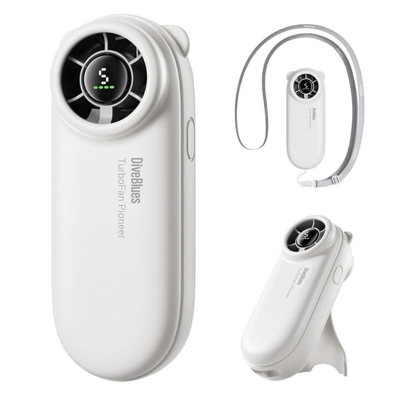Diveblues Portable Handheld Fan - 4000mAh Rechargeable Turbo Mini Fan,16H Battery Life,Gift for Women Travel Outdoor Use