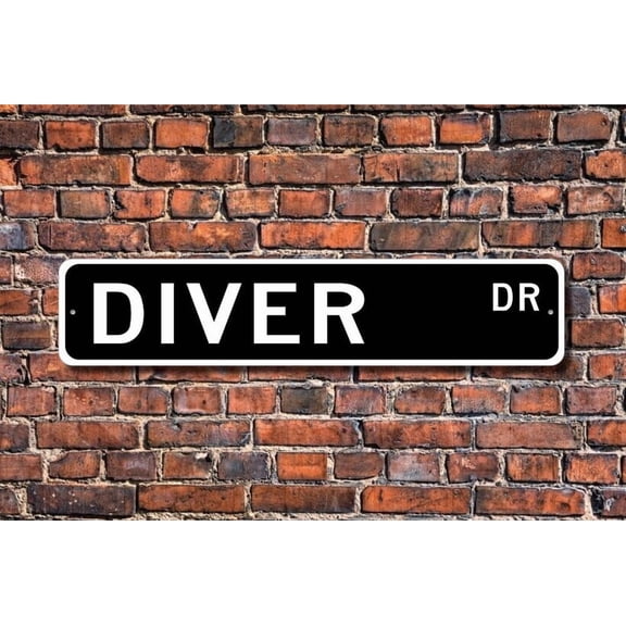 Diver Diver Gift Diver Sign Gift For Diver Sports Swimming Pool Dive Gift Scuba Diver Metal Aluminum Sign - Size: 16 x 4 Inches