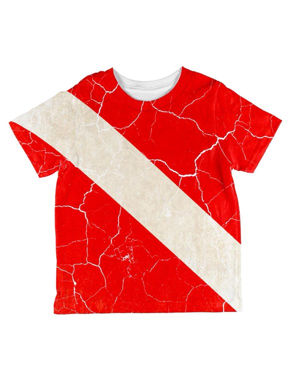 Diver Down Distressed Weathered Flag All Over Toddler T Shirt Multi 4T