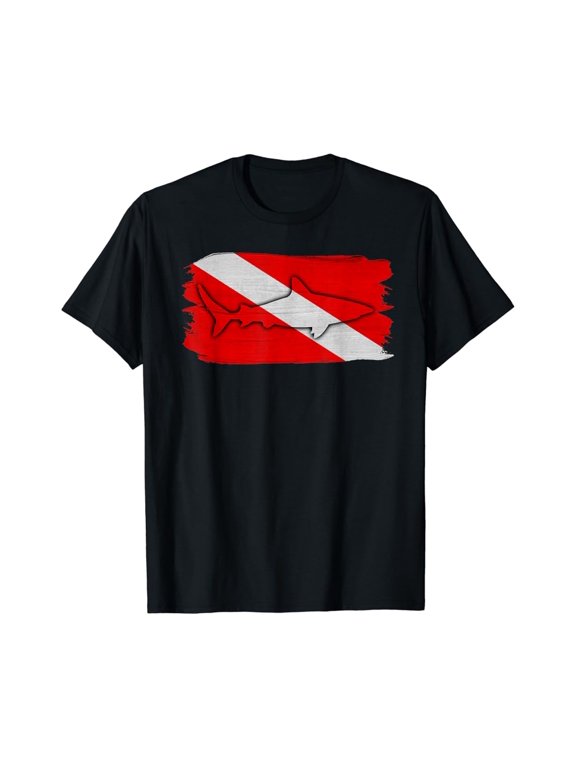 Diver Down Divers Shark Scuba Diving Flag T-Shirt