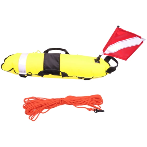 Diver Down Marker Buoy with Rope & Flag, Portable Float for Freediving and Spearfishing