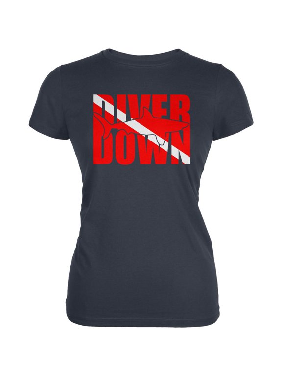 Diver Down Megalodon Shark Juniors Soft T Shirt