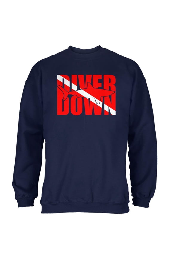 Diver Down Megalodon Shark Mens Sweatshirt