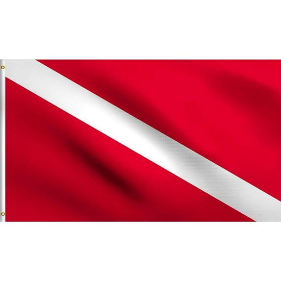 Diver Down Scuba Diving Flag 3X5 ft ,100% Polyester Flag UV Resistant