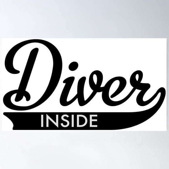 Diver Inside Poster Wall Art, Modern Wall Decor, 12x18 UNFRAMED