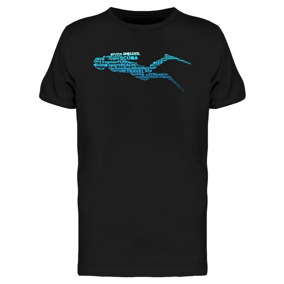 Diver Made From Words T-Shirt Men -Image by Shutterstock, Male Large