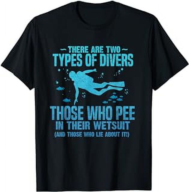 Diver pee wetsuit two Types Scuba Diving Freediving design TShirt