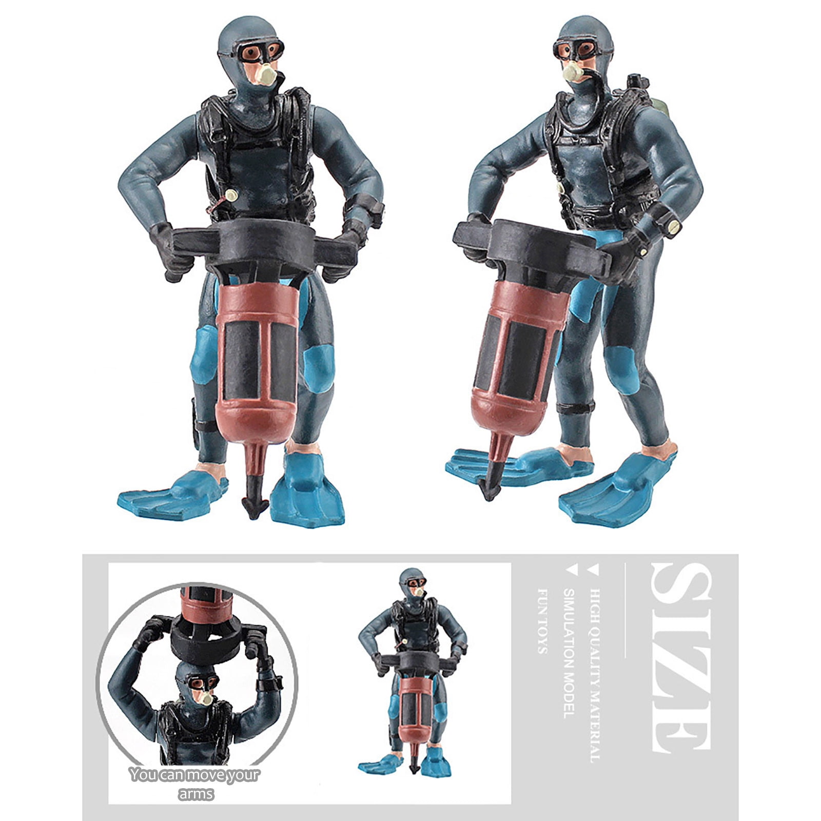 Diver with Hose Scuba Steve Toy Squid Fish Tank Action Figure Divers ...