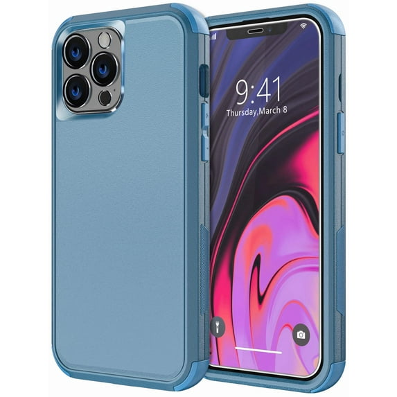 Diverbox Designed for iPhone 12 Pro Max Case with Screen Protector Camera Lens Cover Heavy Duty Shockproof Dropproof Cases for Apple iPhone 12 12 Pro Max (Blue)